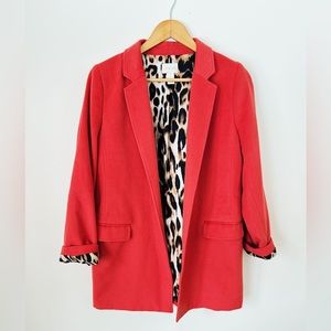 Coral✨Cheetah Blazer.